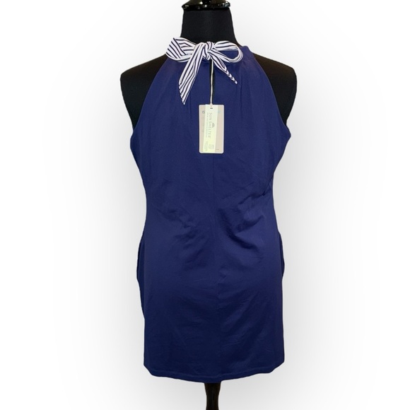 NWT TOMMY BAHAMA Aubrey Playa Del Ray Island Zone Halter Dress XL - Island Navy - Picture 5 of 13